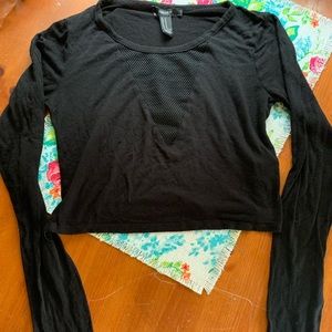 Forever 21 black long sleeve crop top